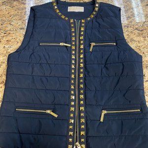 Michael Kors Navy Studded Puffer Vest